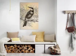 Leinwandbild Vogel, schwarz, 60x90 cm DD120376