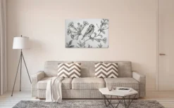Leinwandbild Vogel, schwarz, 90x60 cm DD120372