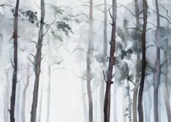 Leinwandbild Wald, grau, 70x50 cm DD123084