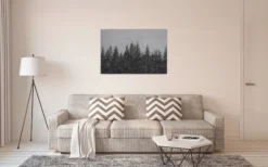 Leinwandbild Wald, schwarz, 90x60 cm DD120386