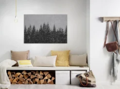 Leinwandbild Wald, schwarz, 90x60 cm DD120386