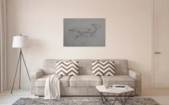 Leinwandbild Wal, grau, 90x60 cm DD120380