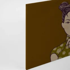 Leinwandbild Weibliche Figur, senfgelb, 90x60 cm DD120461