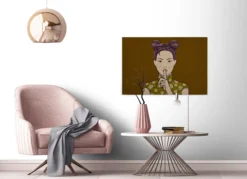 Leinwandbild Weibliche Figur, senfgelb, 90x60 cm DD120461