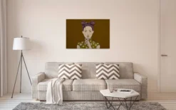 Leinwandbild Weibliche Figur, senfgelb, 90x60 cm DD120461