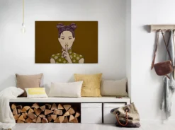 Leinwandbild Weibliche Figur, senfgelb, 90x60 cm DD120461
