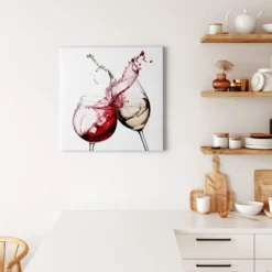 Leinwandbild Weingläser, rot, 50x50 cm DD123285