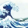 Leinwandbild Welle Hokusai, blau, 70x50 cm DD123062