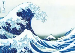 Leinwandbild Welle Hokusai, blau, 70x50 cm DD123062