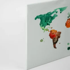 Leinwandbild Weltkarte, grün, 90x60 cm DD120338