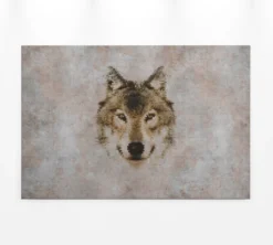 Leinwandbild Wolf, grau, 90x60 cm DD120442
