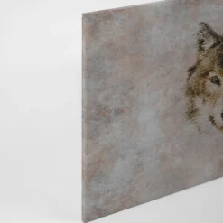 Leinwandbild Wolf, grau, 90x60 cm DD120442