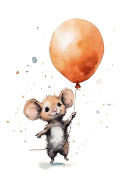 Leinwand Cute Mouse Orange 30 x 45 cm