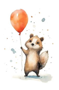 Leinwand Cute Raccoon Orange 30 x 45 cm