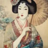 Leinwand Geisha Vintage 30 x 45 cm