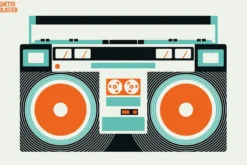 Leinwand Ghetto Blaster 45 x 30 cm