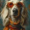 Leinwand Hippie Dog 40 x 50 cm
