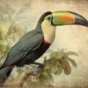 Leinwand Toucan Vintage 40 x 50 cm