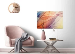 Livingwalls Leinwand, Blatt, Blattadern, 90x60 cm DD120272
