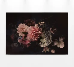 Livingwalls Leinwand, Blumenarrangement, schwarz, rosa DD120253