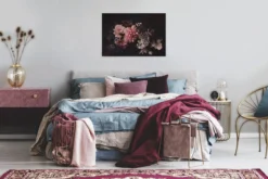 Livingwalls Leinwand, Blumenarrangement, schwarz, rosa DD120253