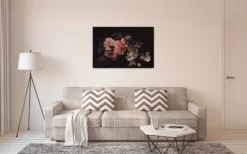 Livingwalls Leinwand, Blumenarrangement, schwarz, rosa DD120253