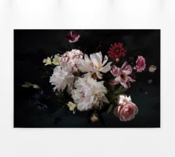 Livingwalls Leinwand, Blumen, dunkler Hintergrund, 90x60 cm DD120255