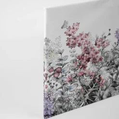 Livingwalls Leinwand, Blumen, Schmetterlinge, 90x60 cm DD120259