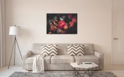 Livingwalls Leinwand, Blumen, schwarz, orange DD120251