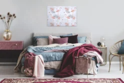 Livingwalls Leinwand, Flamingo, rosa, grau DD120270