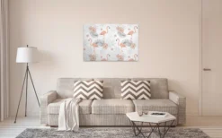 Livingwalls Leinwand, Flamingo, rosa, grau DD120270