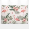 Livingwalls Leinwand Flamingo Rosa Grün DD120269
