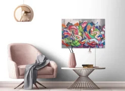 Livingwalls Leinwand, Graffiti, Abstrakte Formen, 90x60 cm DD120279