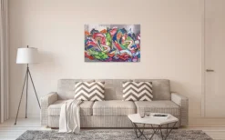 Livingwalls Leinwand, Graffiti, Abstrakte Formen, 90x60 cm DD120279