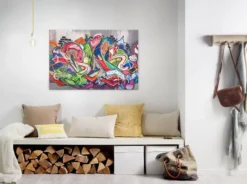 Livingwalls Leinwand, Graffiti, Abstrakte Formen, 90x60 cm DD120279
