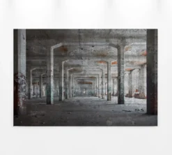 Livingwalls Leinwand, Industriehalle, Betonpfeiler, 90x60 cm DD120274
