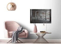 Livingwalls Leinwand, Industriehalle, Betonpfeiler, 90x60 cm DD120274