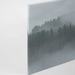 Livingwalls Leinwand, Nebelverhangener Wald, Bäume, 90x60 cm DD120292