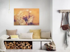 Livingwalls Leinwand, Pusteblume, Unscharfer hintergrund, 90x60 cm DD120286