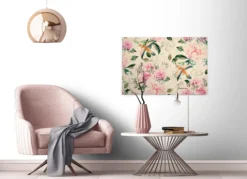 Livingwalls Leinwand, Rosen, Kolibris, 90x60 cm DD120264