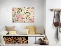 Livingwalls Leinwand, Rosen, Kolibris, 90x60 cm DD120264