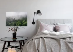 Livingwalls Leinwand, Wald, Nebel, 90x60 cm DD120291