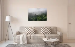 Livingwalls Leinwand, Wald, Nebel, 90x60 cm DD120291