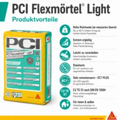 PCI Flexmörtel® Light – Flexibler Leichtfliesenkleber C2TE S1 (12,5 kg)