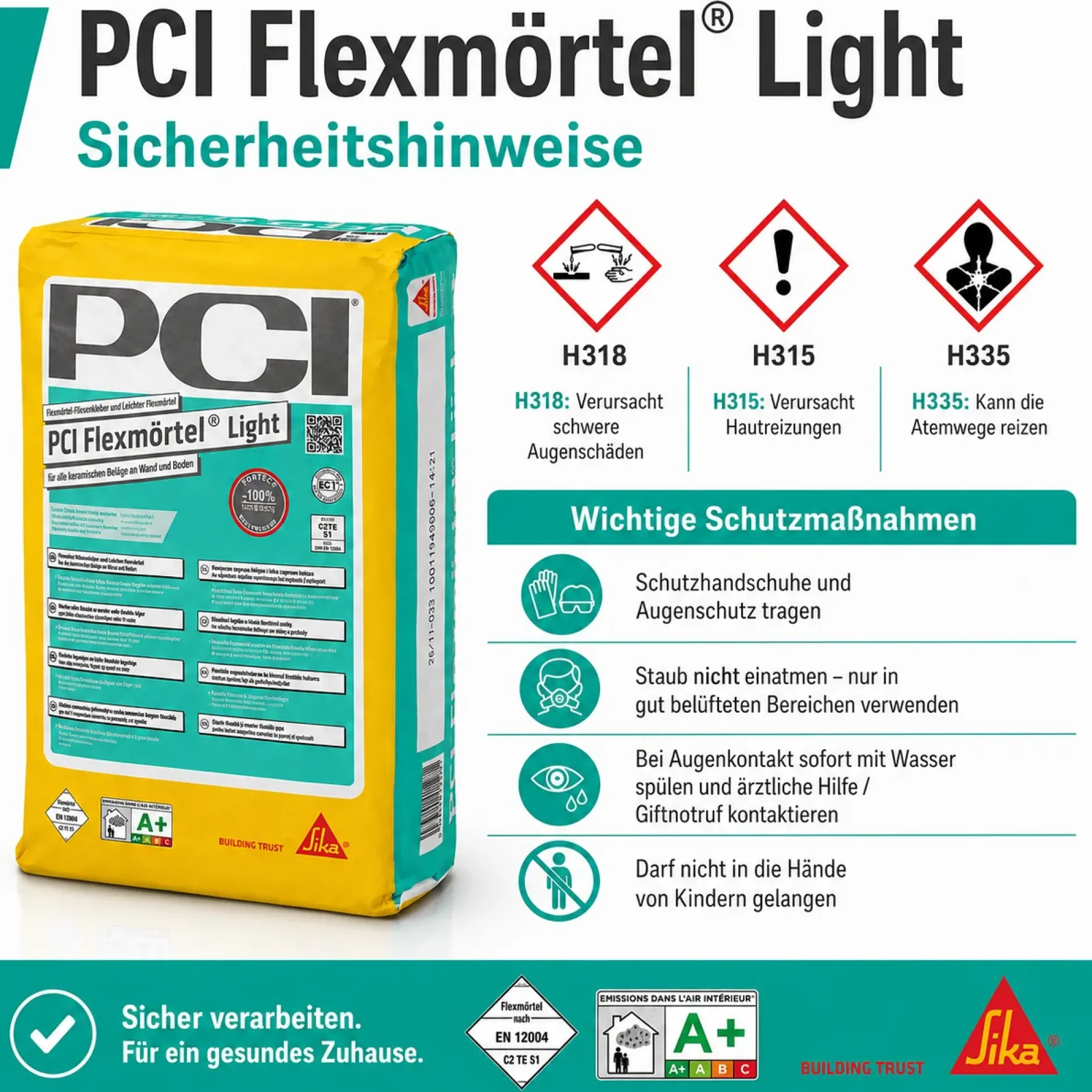 PCI Flexmörtel® Light – Flexibler Leichtfliesenkleber C2TE S1 (12,5 kg)