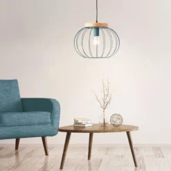 Pendelleuchte Oliver - Holz Blau