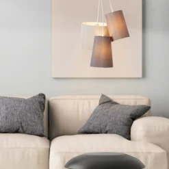 Pendelleuchte Sarah - Textil Grau