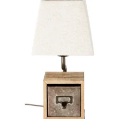 Tischleuchte aus Holz - Dominic - Braun