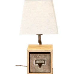 Tischleuchte aus Holz - Dominic - Braun