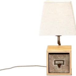 Tischleuchte aus Holz - Dominic - Braun